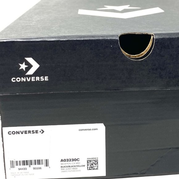 Converse Weapon CX Shoes Women Size Mid Top Black Leather Suede Sneakers A03230C - Picture 8 of 9